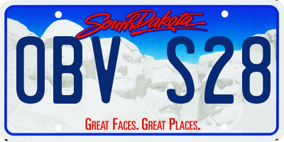 SD license plate 0BVS28