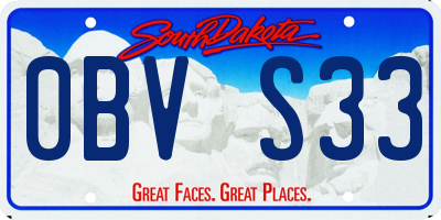 SD license plate 0BVS33