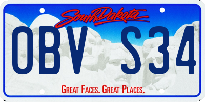 SD license plate 0BVS34