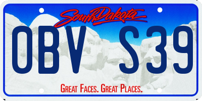 SD license plate 0BVS39