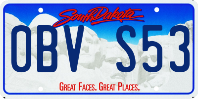 SD license plate 0BVS53