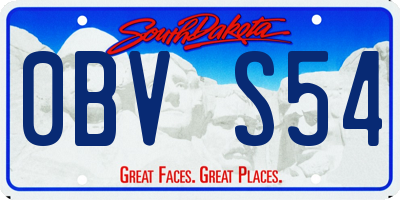 SD license plate 0BVS54