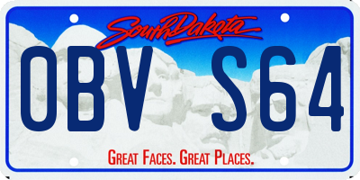 SD license plate 0BVS64