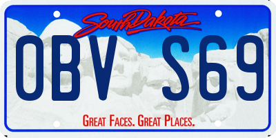 SD license plate 0BVS69