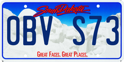 SD license plate 0BVS73