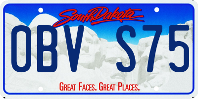 SD license plate 0BVS75