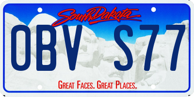 SD license plate 0BVS77