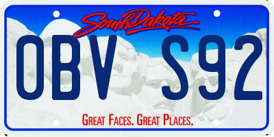 SD license plate 0BVS92