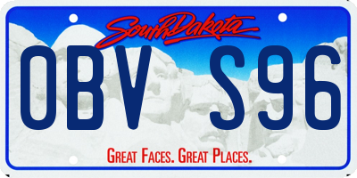 SD license plate 0BVS96