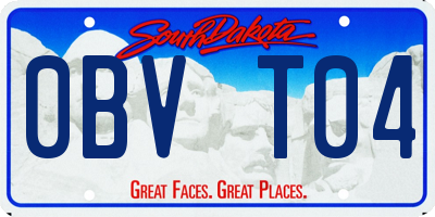 SD license plate 0BVT04