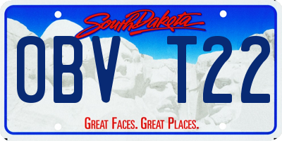 SD license plate 0BVT22