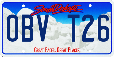 SD license plate 0BVT26