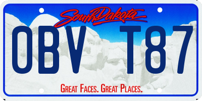 SD license plate 0BVT87