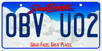 SD license plate 0BVU02