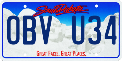SD license plate 0BVU34