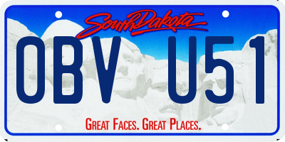 SD license plate 0BVU51