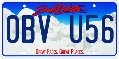 SD license plate 0BVU56