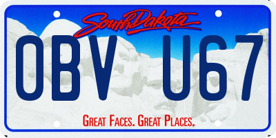 SD license plate 0BVU67