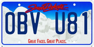 SD license plate 0BVU81