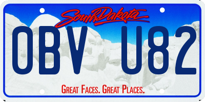 SD license plate 0BVU82