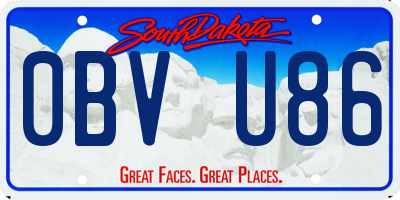 SD license plate 0BVU86