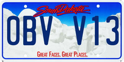 SD license plate 0BVV13