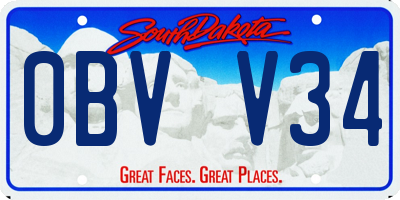 SD license plate 0BVV34