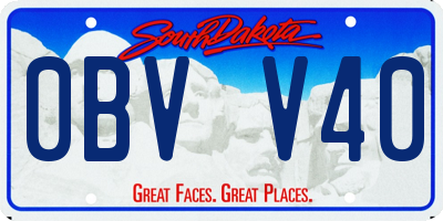 SD license plate 0BVV40
