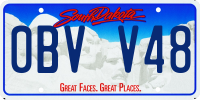SD license plate 0BVV48