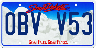 SD license plate 0BVV53