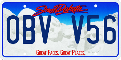SD license plate 0BVV56