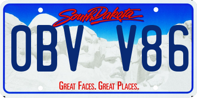 SD license plate 0BVV86