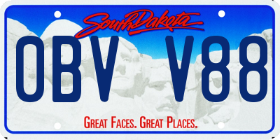 SD license plate 0BVV88