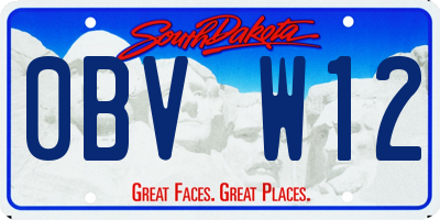 SD license plate 0BVW12