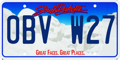 SD license plate 0BVW27