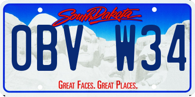 SD license plate 0BVW34
