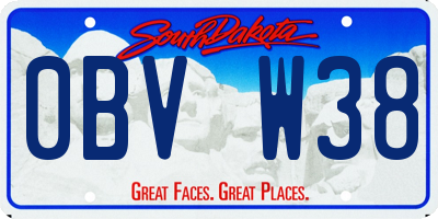 SD license plate 0BVW38