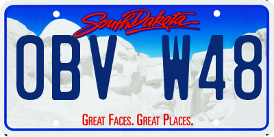 SD license plate 0BVW48