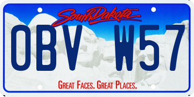 SD license plate 0BVW57