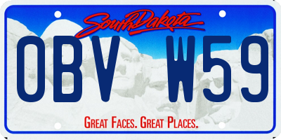 SD license plate 0BVW59