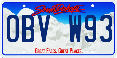 SD license plate 0BVW93