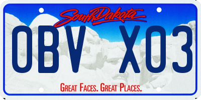 SD license plate 0BVX03