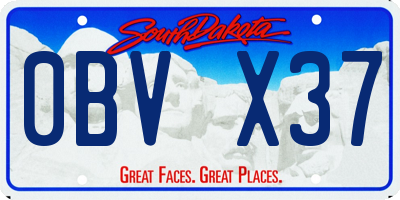 SD license plate 0BVX37
