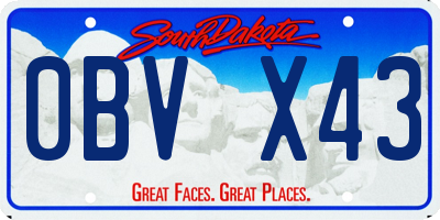 SD license plate 0BVX43