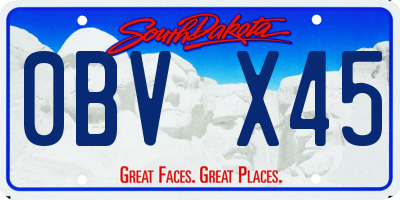 SD license plate 0BVX45