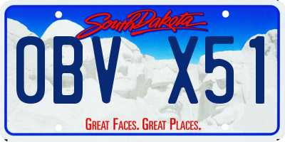 SD license plate 0BVX51