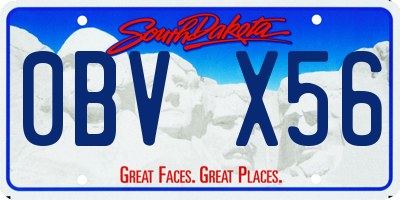 SD license plate 0BVX56