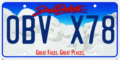 SD license plate 0BVX78