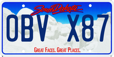 SD license plate 0BVX87