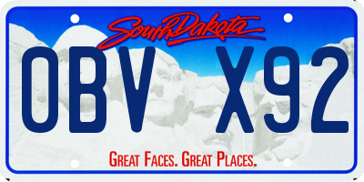 SD license plate 0BVX92